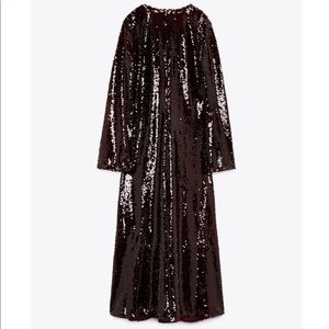 NWT Zara Limited Edition Sequin Dress Maroon sz M